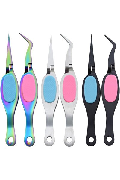 Yelajoy 6 PCS Reverse Tweezers, Stainless Steel Self Closing Craft Tools with...