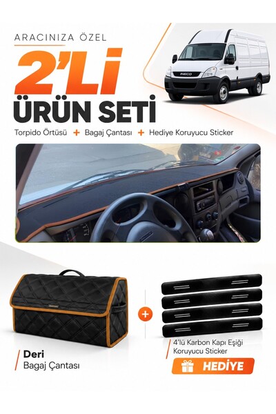 e-biz Iveco Daily (2011-2014) Compatible Glove Box Cover + Leather Luggage Ba...