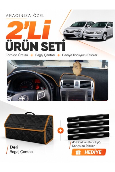 e-biz Toyota Avensis T270 (2009-2015) Compatible Glove Box Cover + Leather Tr...