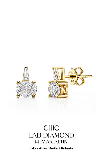 So CHIC... 1.36 Karat IGI Sertifikalı Laboratuvar Üretimi Pırlanta Altın Küpe