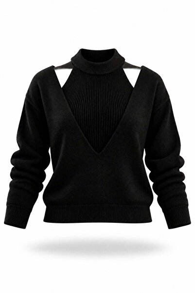 5in1Canpolat Black Athlete Detailed Knitwear Set 251295