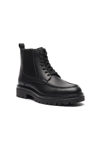 ventro Hakiki Deri Erkek Boot Ayakkabı Fermuarlı Ve Bağcıklı