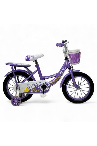 ALBADER 14-Inch Bike For Girls, Kids Bicycle With Training Wheels & Basket, G...
