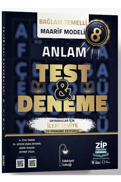 EDEBİYAT SOKAĞI YAYINLARI Edebiyat Sokağı 8. Sınıf Anlam Maarif Model Test ve...