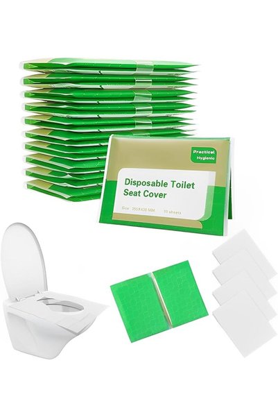 Arabest 100 Pcs Travel Disposable Toilet Seat Cover, Portable WC Pad Toilet M...