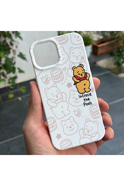 EDELFU iPhone 11 UYUMLU - Winnie The Poooh Desenli Beyaz Soft Touch Silikon K...