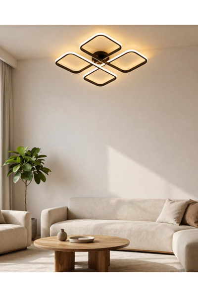 auraa aydınlatma Novem Büyük Plafonyer Modern Ledli Avize 3 Renk Power Ledli ...
