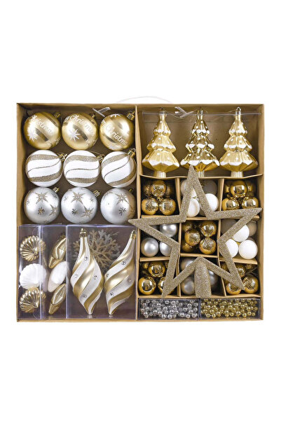 OEM Set de 90 de decorațiuni pentru bradul de Crăciun, globuri și ornamente, ...