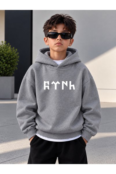 LORVEX Sweatshirt (Hooded) Boys' 3 Thread Raster Printed Winter Hoodie