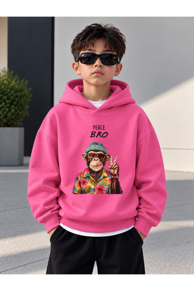 LORVEX Sweatshirt (Hooded) Boys' 3 Thread Raster Printed Winter Hoodie