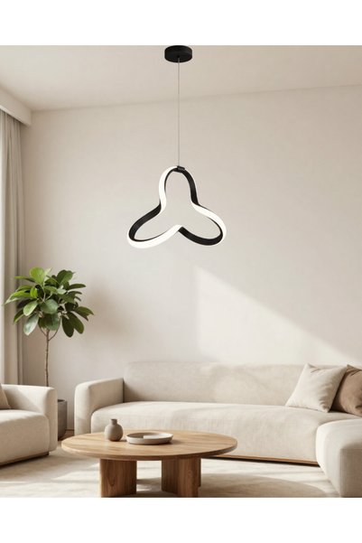 auraa aydınlatma Lower Küçük Modern Ledli Avize 3 Renk Power Ledli Siyah hol ...