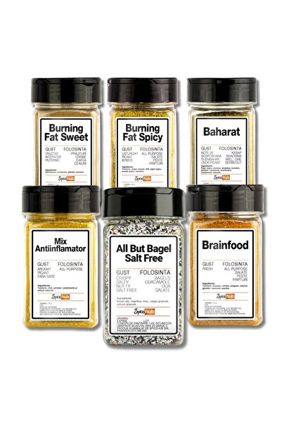 Spicehub Set condimente Wellness SpiceHub, 6 mixuri de condimente naturale pe...