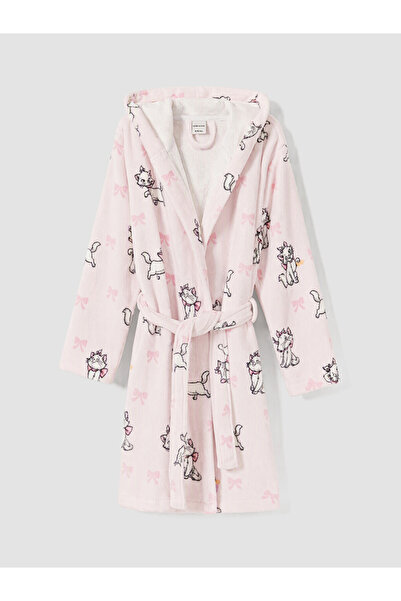 LC Waikiki Rmz Gi̇yi̇m Farkiyla Aristocats Printed Cotton Girls' Bathrobe