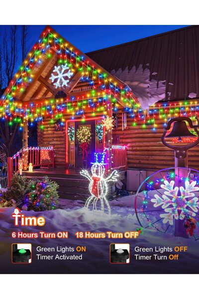 PlayFun Ледени висулки в червено, зелено, жълто и синьо за фасадата на къщата...