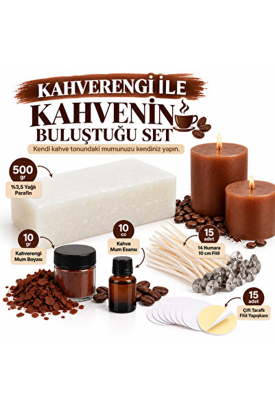 Kahve Esintili Kahverengi Mum Yapım Seti