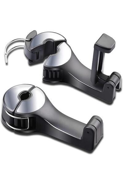 SWIUKPHE Car Headrest Hooks 2 Pack with Phone Holder, 360? Rotatable Hidden S...