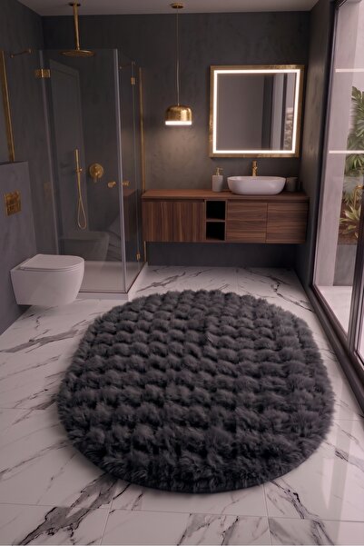 SOFT DECOR 1'Li Bubble Peluş Banyo paspası Halısı Su emici 30x40 cm Yıkanabil...