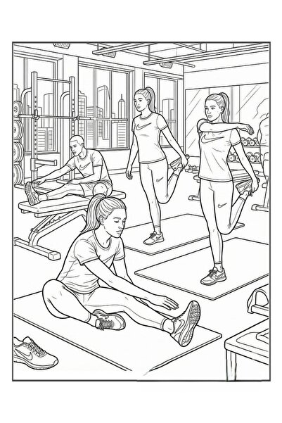 COZY RELAXATION Cozy Fitness Gym. Descoperă noua carte de colorat pentru relaxare din colectia recent apărută pe piața din România.