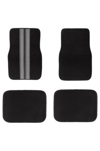 OEM Set Covorase Auto Negre cu Dunga Argintie - 4buc