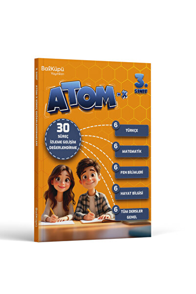 Balküpü Yayınları 3 Sınıf Atom- x 30 Süreç İzleme Gelişim Değerlendirme (6 Tü...