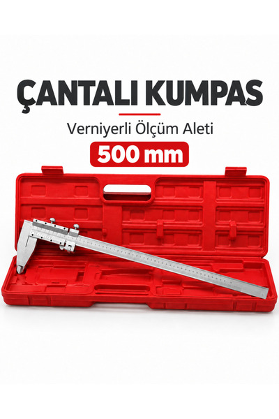 500 mm Çantalı Verniyerli Kumpas – Metal Gövdeli Manuel Ölçüm Aleti
