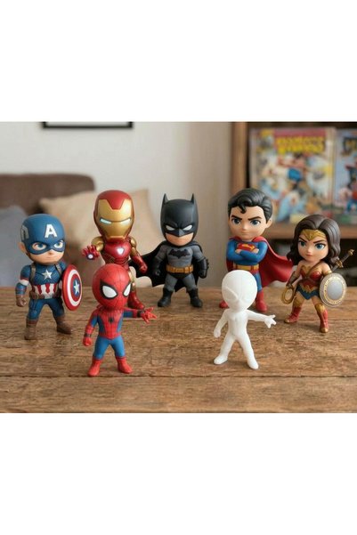 Genel Markalar Marvel & DC Süper Kahramanlar 7'li Figür Seti - Örümcek Adam, ...