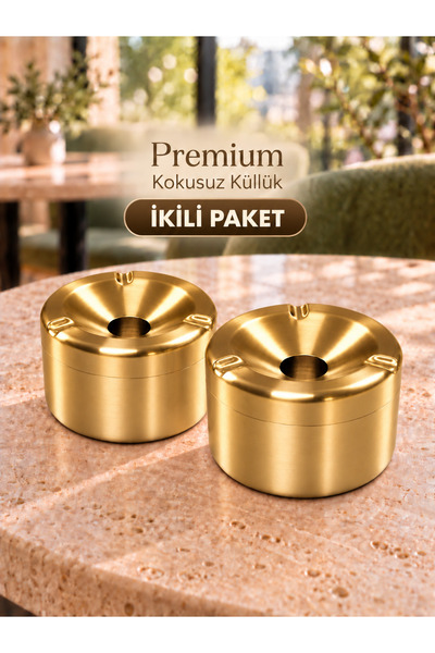 MARI MARA Premium Metal Kapaklı Kokusuz Küllük – Açık ve Kapalı Mekân Kullanı...