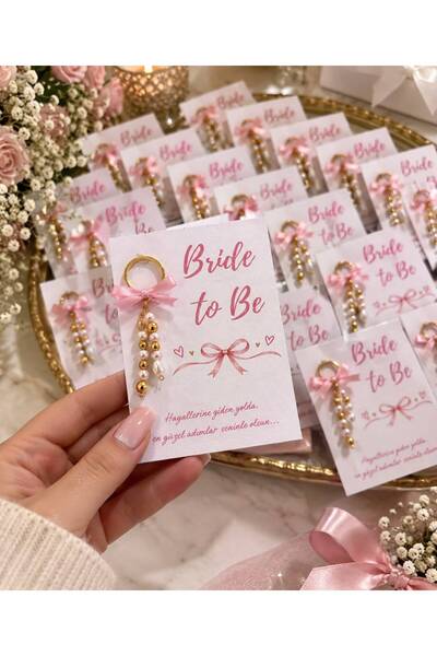 bride to be pembe kurdeleli anahtarlık 10 adet