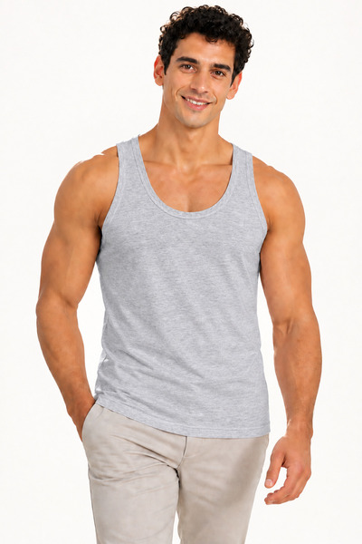 fevien Men's Cotton Thick Strap U-Neck Comfortable Cut Daily Basic Sports Und...