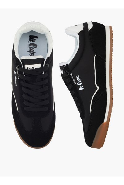 Lee Cooper حذاء رياضي نسائي برباط وطباعة شعار، يصل إلى الكاحل