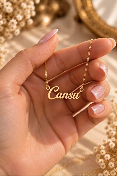 Cansu İsimli 925 Ayar Gümüş Üzeri Altın Kaplama Kolye