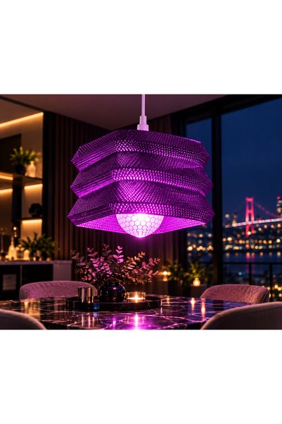 Ofis Dizayn Vortex 3D Katmanlı Sarkaç Avize – Dekoratif LED Ampullü Tasarım Avize
