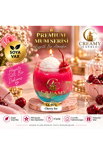 cherry ıce Premium Dekoratif Kokulu Mum