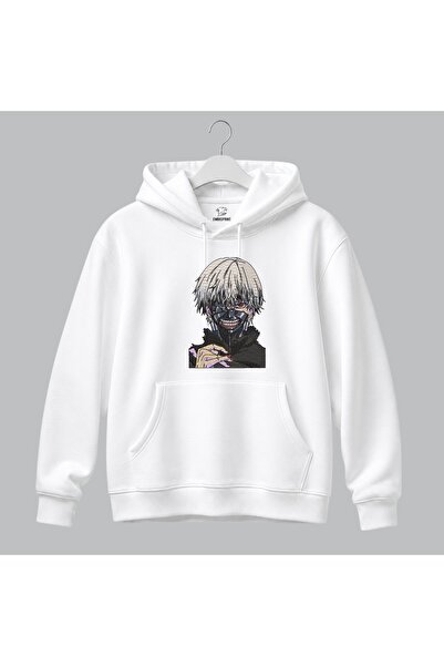 KEYFHOME Ken Kaneki Tokyo Ghoul Anime Hanorac cu glugă brodat unisex