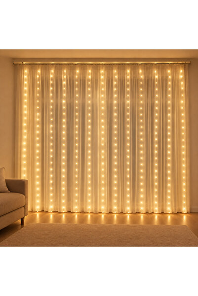 Luxis Φωτάκια κουρτίνας LED, 3 × 3 μ., 300 LED, Θερμό Λευκό - Perdea-LED-66-70-B