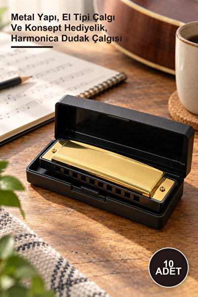10 Adet Mızıka – Metal Yapı, El Tipi Çalgı Ve Konsept Hediyelik, Harmonica Dudak Çalgısı