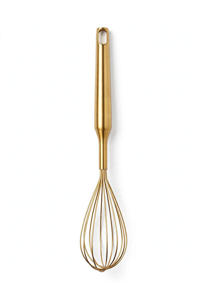 Gold Paslanmaz Çelik Balon Tel Çırpıcı Mat Gold Saplı Yumurta Krema Çırpıcı 25 cm