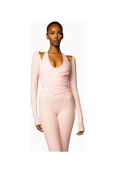437g 437 The Studio Wrap Spandex Bale Stili Sürdürülebilir Aktif Giyim Kadın ...