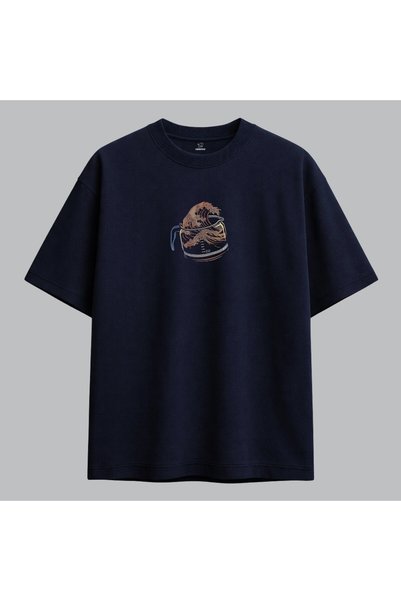 KEYFHOME Great Wave Coffee Cup Japanese Art Embroidered T-Shirt Unisex 100% C...