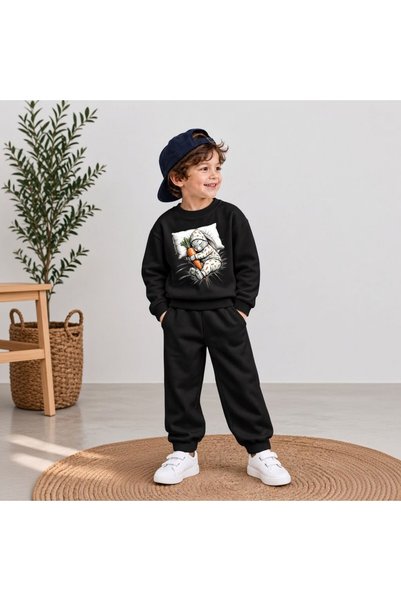playwear Hanorac de echipă cu imprimeu Sleepy Rabbit pentru fete și băieți, c...