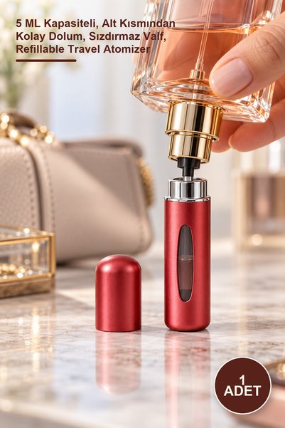 Yenilig 1 Adet Doldurulabilir Seyahat Parfüm Şişesi – 5 ML Kapasiteli, Alt Kı...