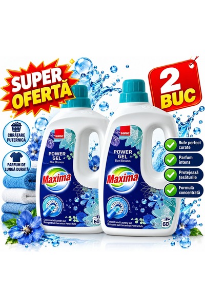 Sano Σετ 2 τεμαχίων Maxima Power Gel Blue Blossom – Συμπυκνωμένο απορρυπαντικ...