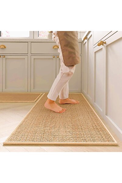 urevo Artificial Sisal Rug Set, Faux Sisal Fabric Bottom Door Mat, Non-Slip W...