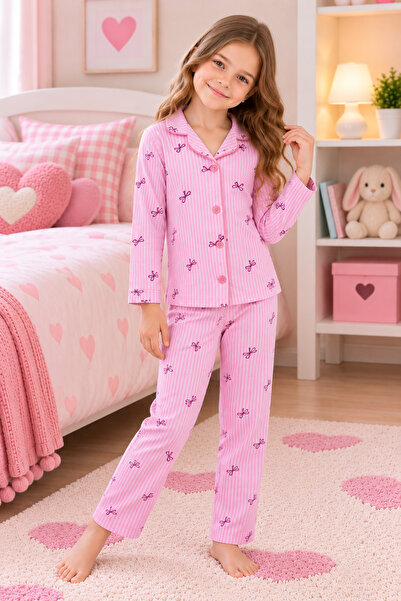 Harika KIDS Girl's Button-Down Printed Pajama Set