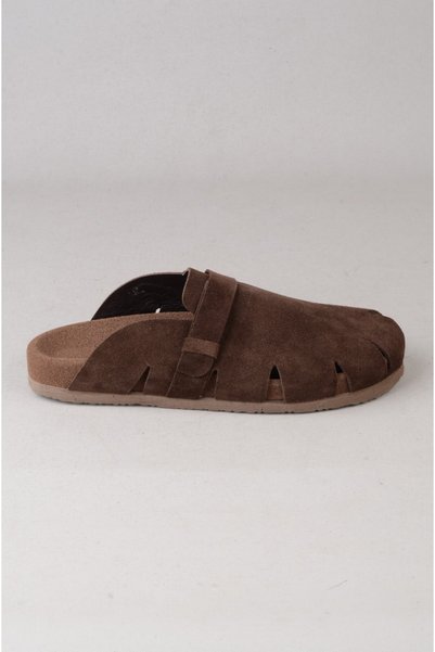 SEÇ KUNDURA Seç 4204 Genuine Leather Men's Slippers Brown Suede