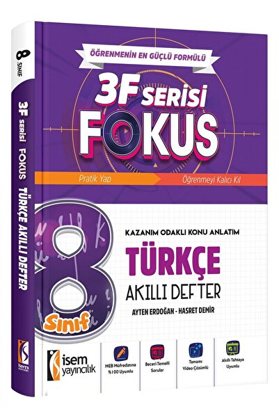 İsem Yayıncılık İsem 8. Sınıf Türkçe Konu Anlatımlı Akıllı Defter Güncel 2027