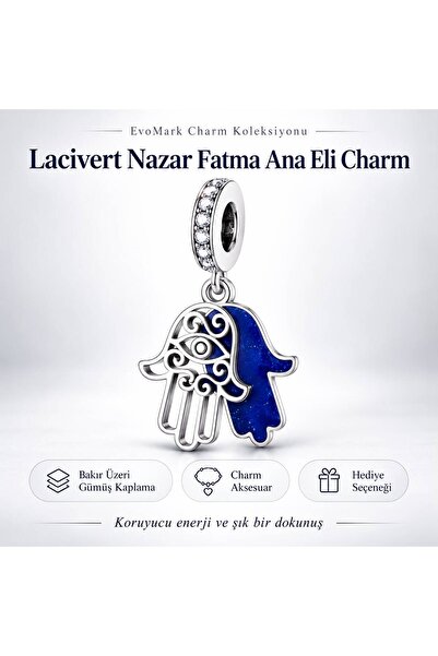 Lacivert Nazar Fatma Ana Eli Charm KTC066