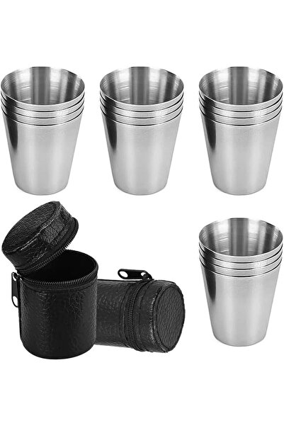 GENERAL CHJIEJIE Pack of 12 Stainless Steel Cups, Small Stainless Steel Cups,...