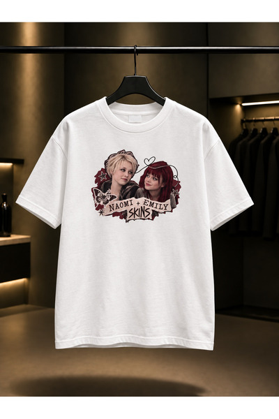 fame-stoned Skins Naomi Emily Printed Unisex 100% Cotton White T-Shirt