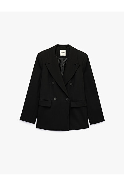 Koton Slim Kesim Cepli Uzun Kollu Klasik Yaka Kruvaze Blazer Ceket
